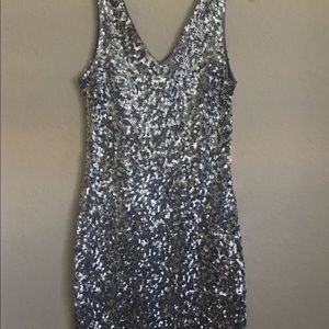 Sequin silver dress